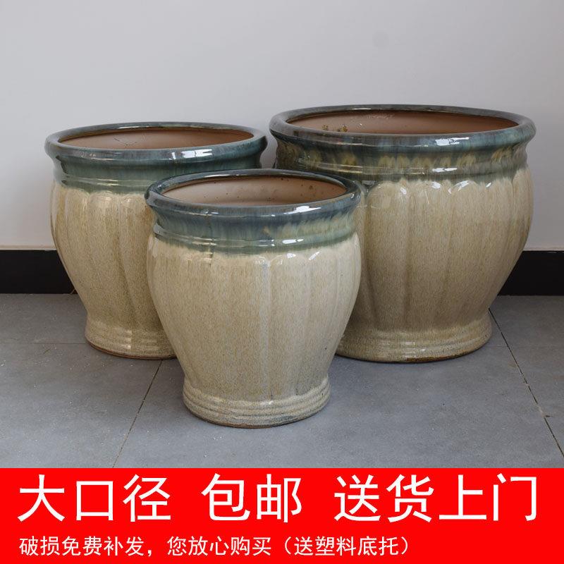 陶瓷特大号落地客厅庭院大花盆特大号种树深色釉发财树幸福树花盆