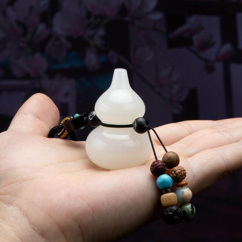 天然白玉葫芦汽车挂件高档车载后视镜吊坠平安男女菩提车内吊饰