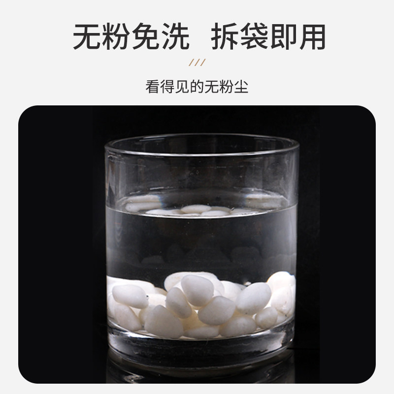 精抛白鹅卵石庭院铺地鱼缸造景白石子室内景观装饰石头0.5-5cm白