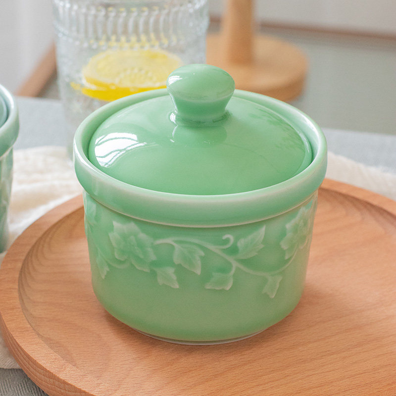 陶瓷炖盅隔水炖家用汤盅一人份燕窝银耳蒸蛋带盖子炖罐中式青瓷餐,餐饮具,瓶/罐,淘宝优惠券,粉丝福利购,淘宝优惠卷