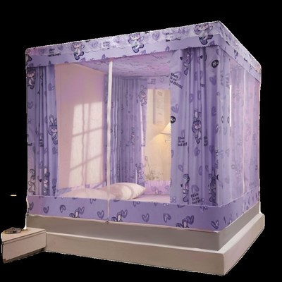 宝宝防摔文章全包底防尘蚊帐家用2024新款遮光床帘一体式1米2床门