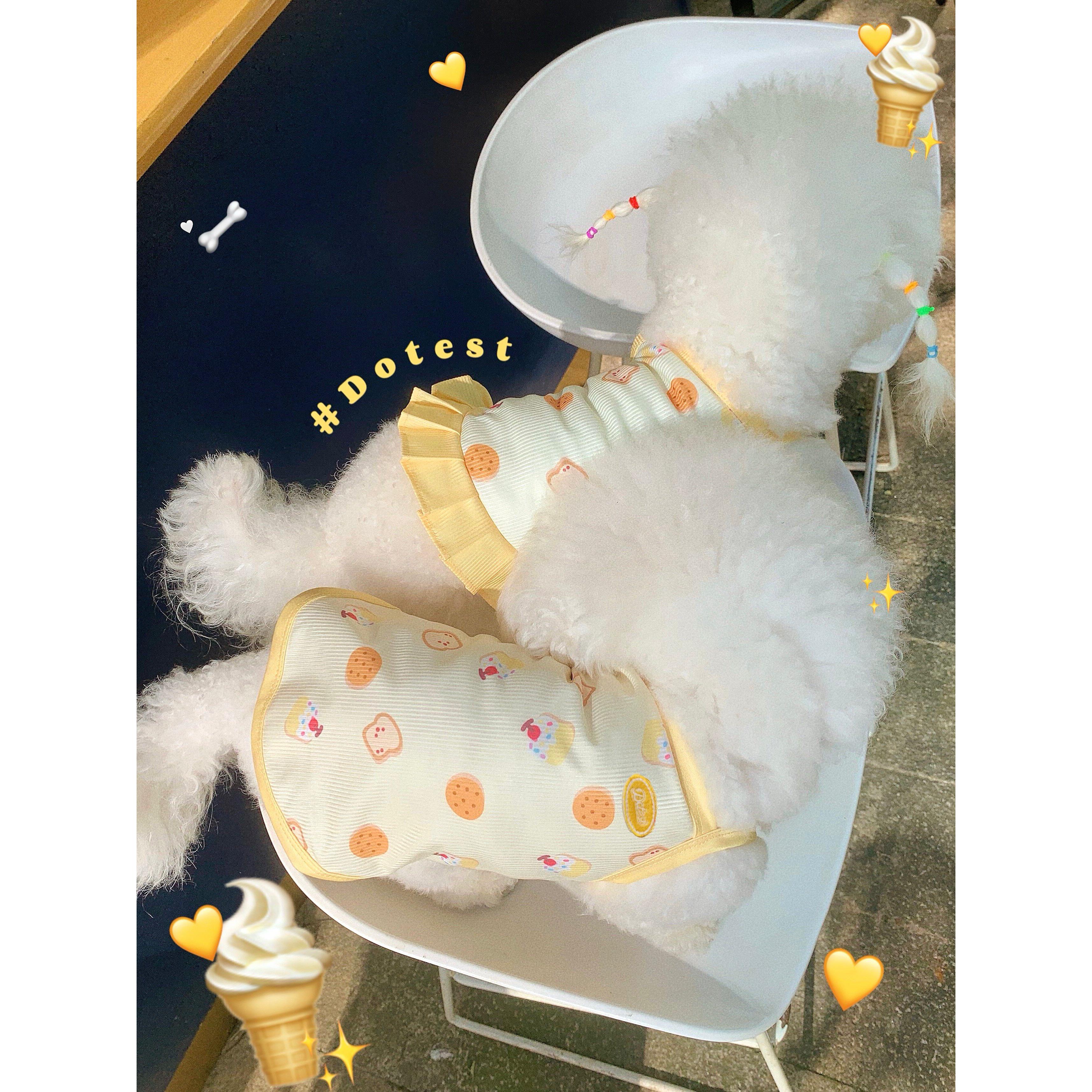 Dotest宠物衣服猫狗凉凉衣多巴胺背心吊带裙奶黄降温防晒衣