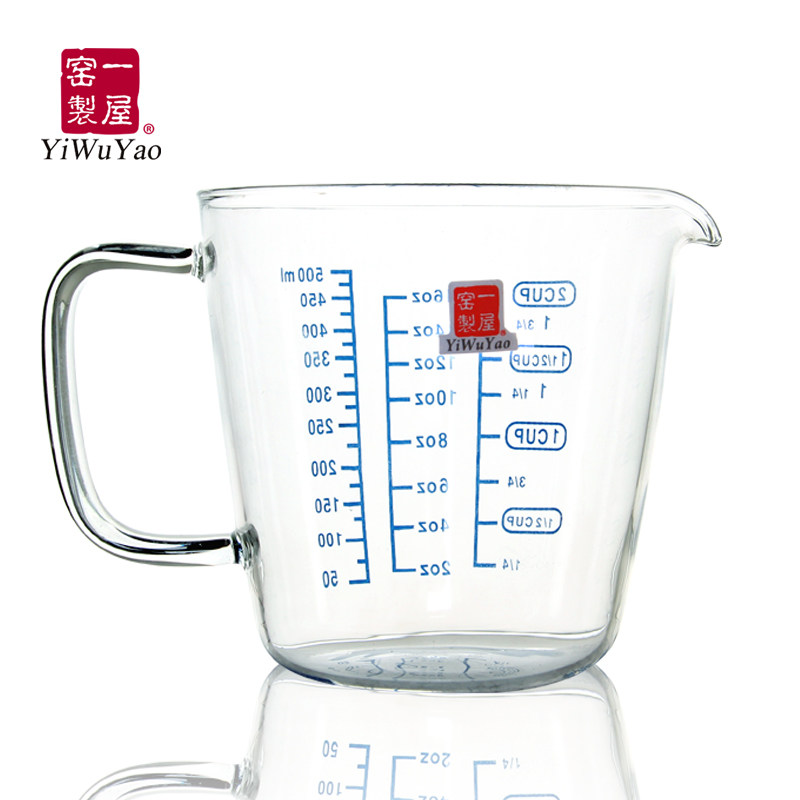 一屋窑耐热玻璃量杯带刻度杯牛奶水杯可微波大号公道杯茶杯烧杯子