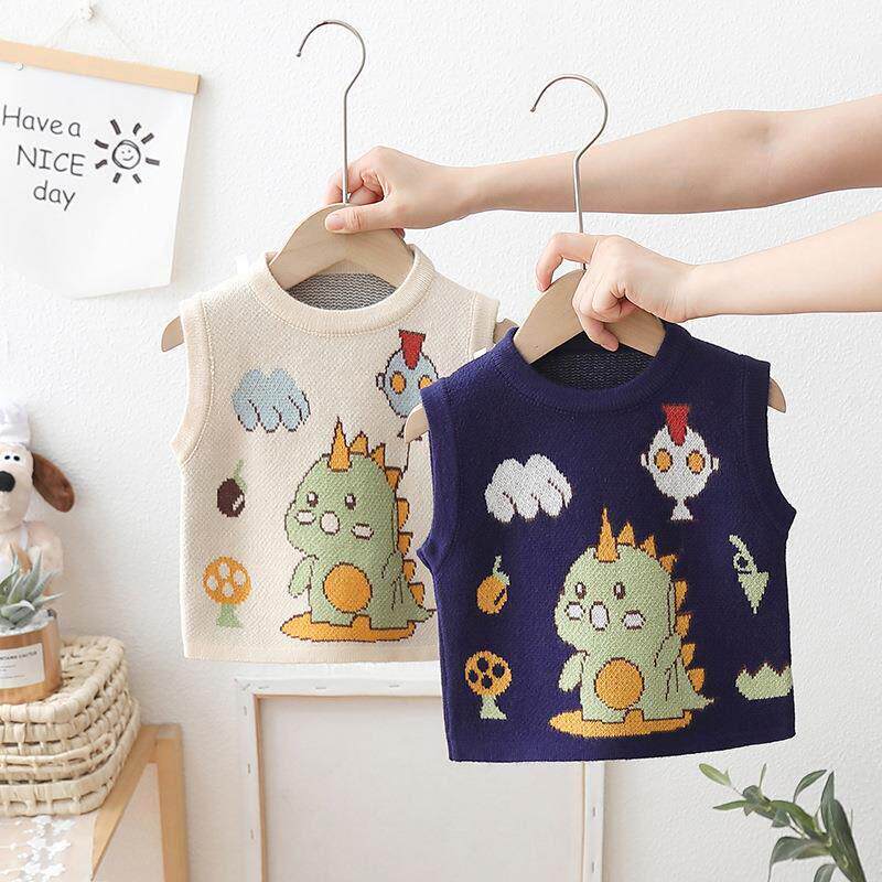 初秋宝宝毛衣针织马甲男宝春秋外穿早秋小月龄婴幼儿毛线背心男童