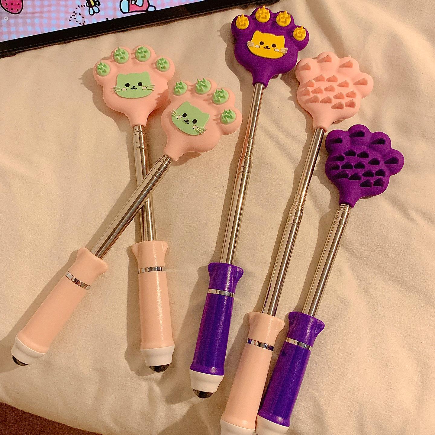 可爱猫咪多功能按摩棒痒痒挠可伸缩解压按摩器抓背不求人挠痒神器