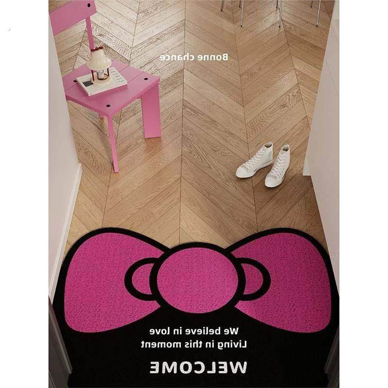 韩式粉色蝴蝶结入户地垫丝圈防滑脚垫地毯进门垫子玄关大门口门外,居家布艺,入户地垫,淘宝优惠券,粉丝福利购,淘宝优惠卷