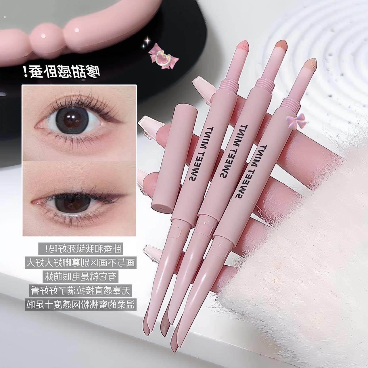 新款sweet砍刀弯月卧蚕笔双头妈生晕染提亮阴影笔精准勾勒二合一,彩妆/香水/美妆工具,卧蚕笔,淘宝优惠券,粉丝福利购,淘宝优惠卷