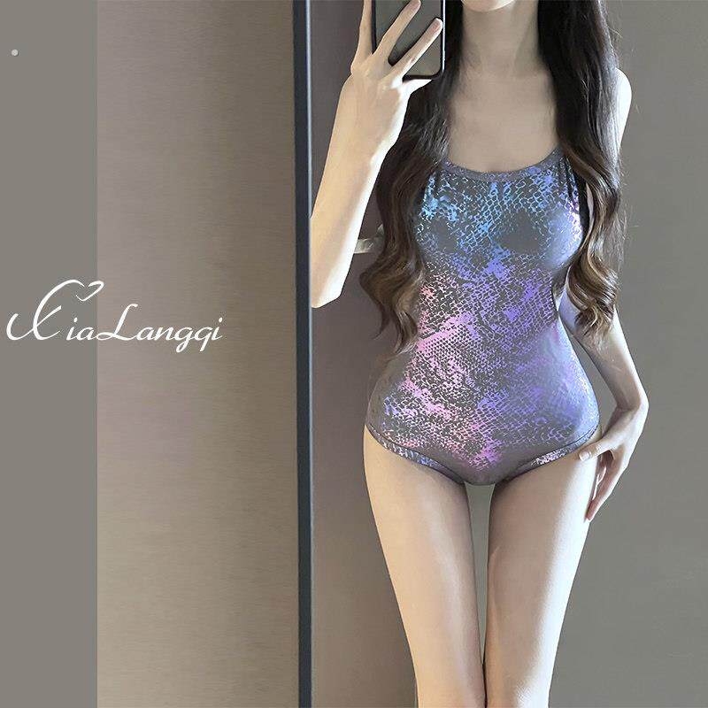 泳衣女款泡温泉紫蟒竞速女士游泳馆专用2025新款高级感连体游泳衣