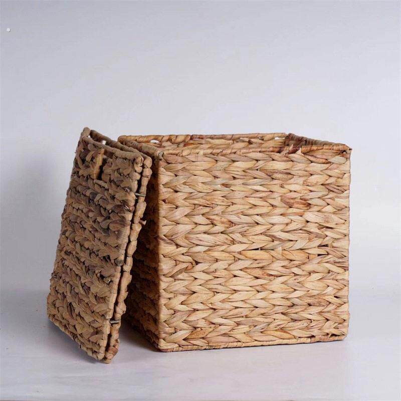 水葫芦草收纳筐手工编制收纳置物篮可折叠储物篮杂物藤编收纳筐