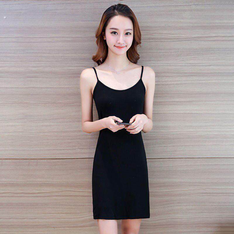 旗袍专用衬裙吊带裙女士夏中长款黑白色背心性感外穿内搭打底衫