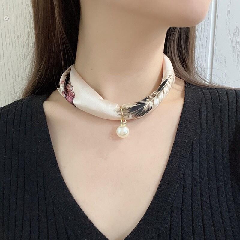 锁骨丝巾扣项链颈链女高级感甲状腺术后遮挡神器脖子遮疤护颈围脖