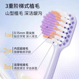 成人牙刷凸面超软高档男女宽头清洁学生家庭装 牙龈敏感专用情侣款