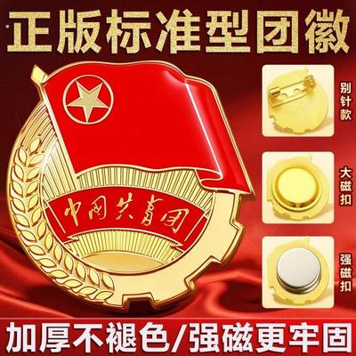新版标准型团徽共青团团员学生青年用胸章安全别针扣强磁磁吸加厚
