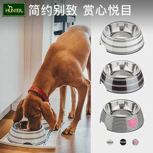 德国hunter西尔达不锈钢狗盆狗碗防打翻宠物大中小型犬食盆水碗