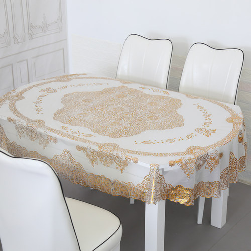 椭圆桌子防水防烫防油PVC软塑料家用免洗椭圆餐桌台布垫