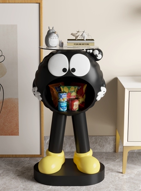 千与千寻卡通黑煤球落地摆件客厅大型沙发旁边几艺术高级家居饰品