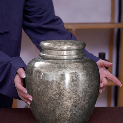 善锡堂锡罐高纯锡茶叶罐悠宜茶罐大号双盖密封储茶罐手工个旧锡器