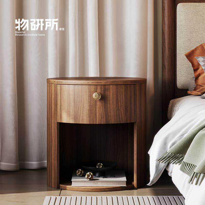 中古风床头柜诧寂风家用卧室床边收纳柜现代简约高级感床边柜