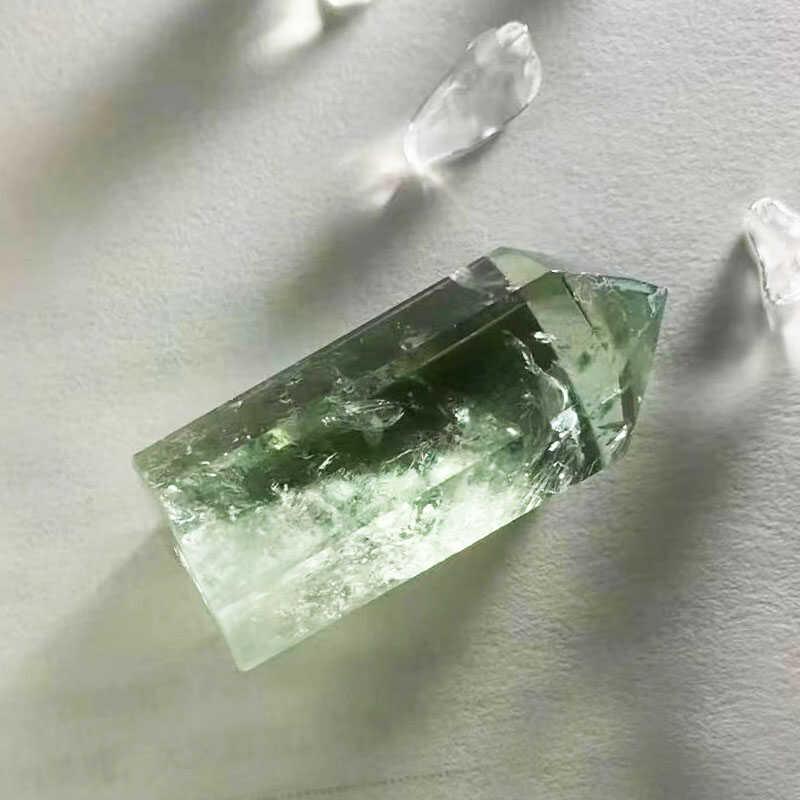 天然绿水晶原石六棱柱矿石标本矿物晶体奇石宝石观赏石石头摆件