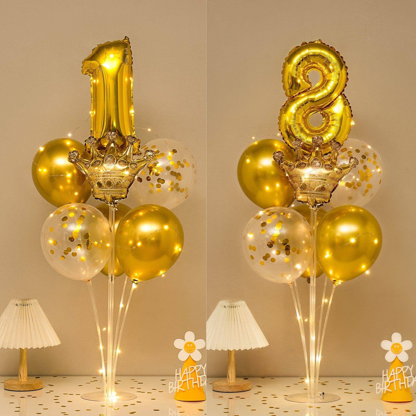 金色数字生日桌飘气球立柱布置儿童宝宝满月周岁宴会包厢桌面装饰,节庆用品/礼品,气球,淘宝优惠券,粉丝福利购,淘宝优惠卷