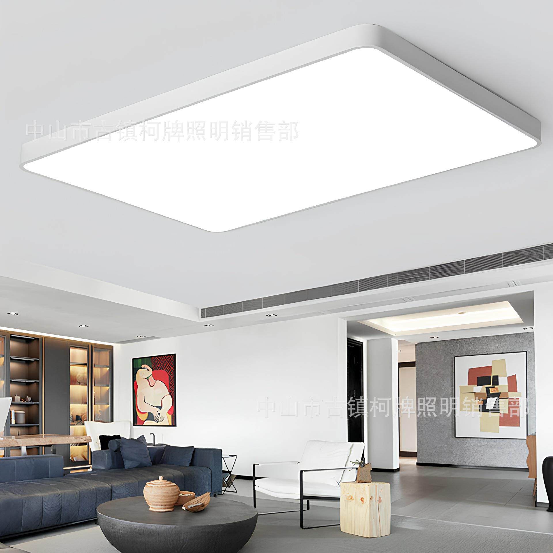 超薄极简吸顶灯长方形led客厅灯具现代简约圆灯卧室灯办公室灯具