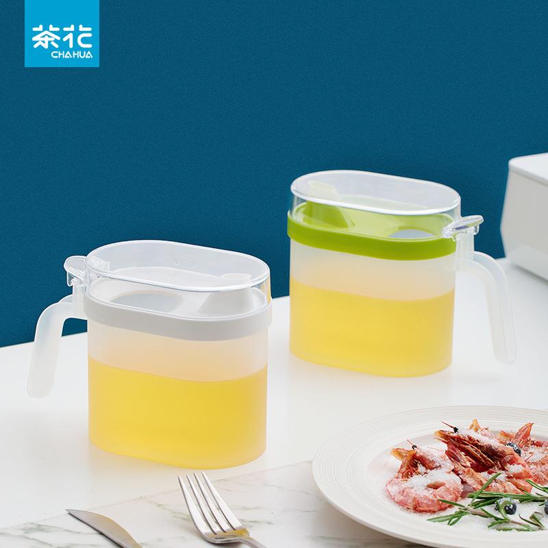茶花塑料油壶防漏家用装油瓶酱油瓶倒油瓶厨房用品醋壶小油罐 009