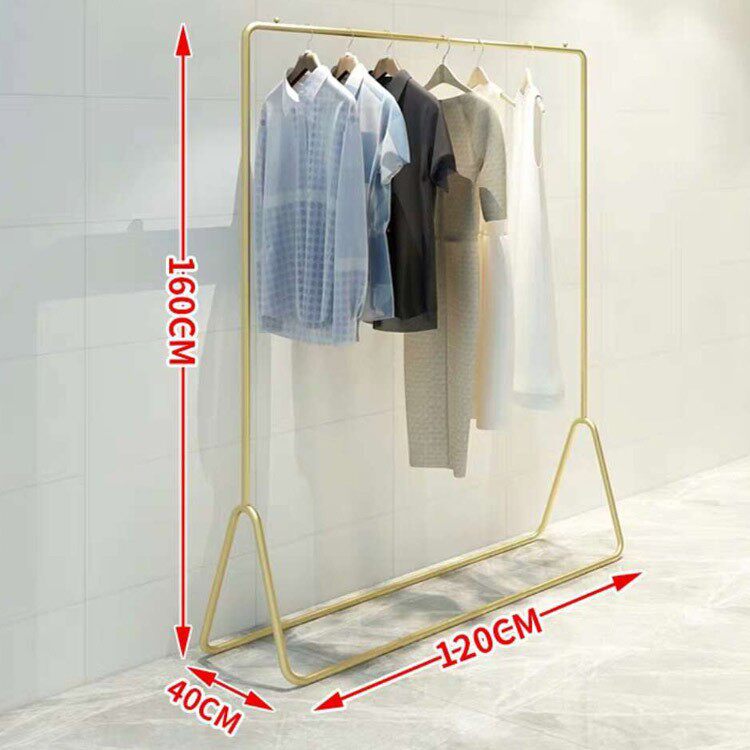 落地衣架服装店展示架轻奢金色简