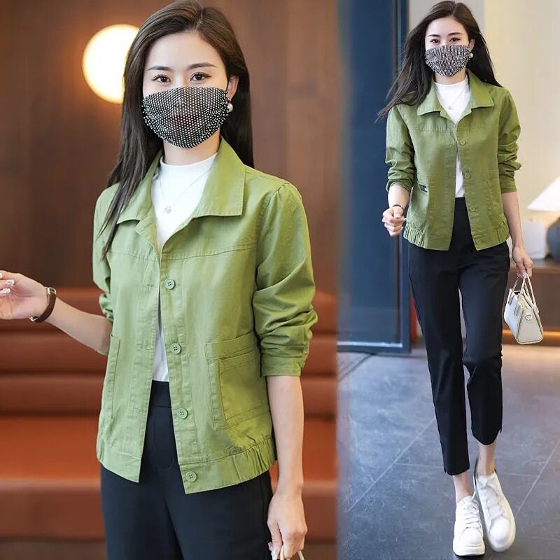 休闲夹克短外套女2026年春秋季新款时尚显瘦小个子工装风上衣