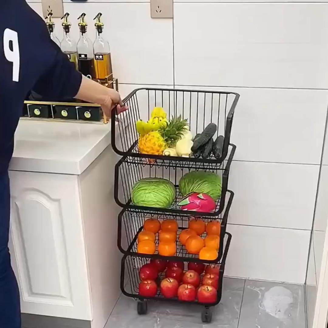 厨房蔬菜置物架水果收纳架多功能手推车多层落地储物架收纳筐,厨房/烹饪用具,抹布架/厨房清洁收纳架,淘宝优惠券,粉丝福利购,淘宝优惠卷