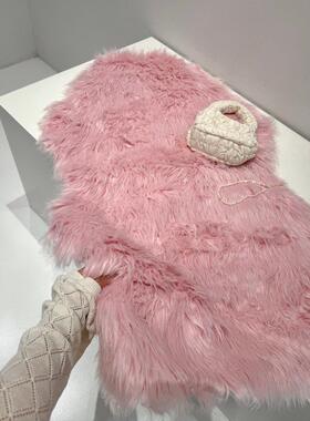 捡漏！淘到国外商场219+粉色环保皮草毛毯T317