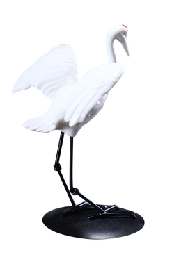 龙器创意陶瓷白鹤摆件办公室客厅玄关博古架酒柜软装饰工艺品摆设
