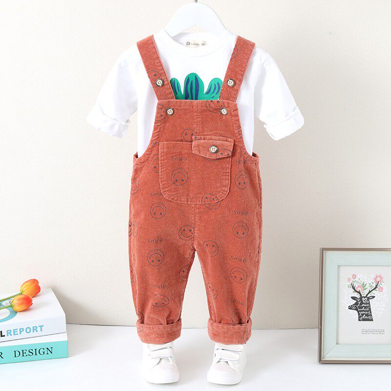 婴儿背带裤春秋男宝宝儿童女灯芯绒一岁裤子男童小童婴幼儿男加绒