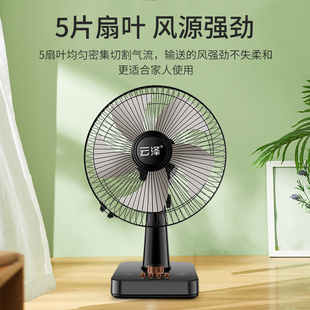 云泽台式电风扇家用床头大风力可摇头定时16寸宿舍办公室桌面电扇
