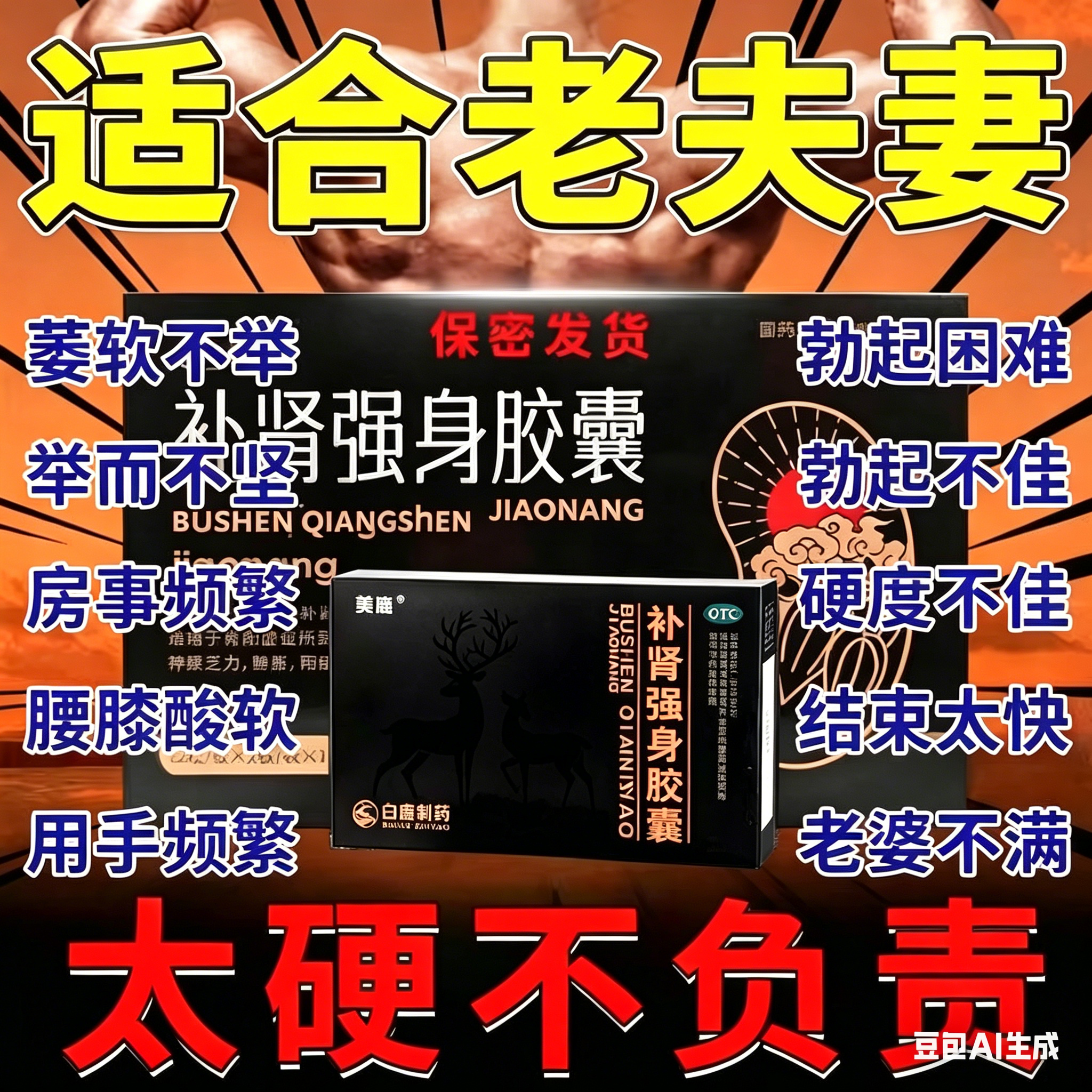 阳痿不举早泄治疗的中药壮阳药正品三补子肾强身胶囊官方旗舰店
