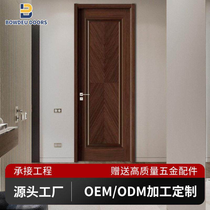 厂家直销mdf实木复合木门隔音防潮免漆生态套装卧室内木塑门