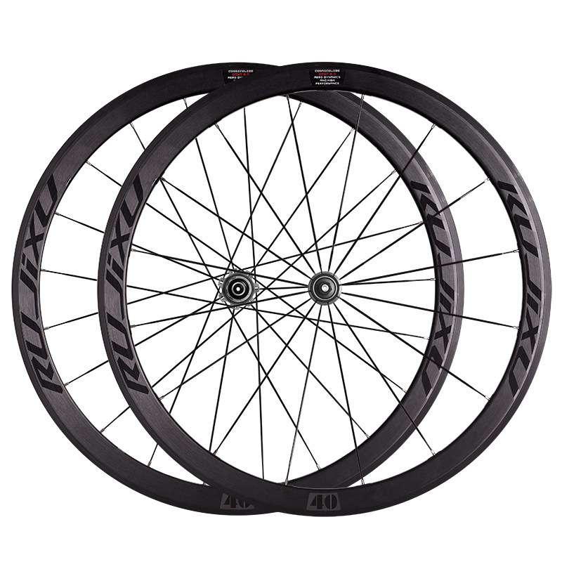 RUJIXU700c 40MM框高直拉破风辐条公路自行车轮组16/21孔