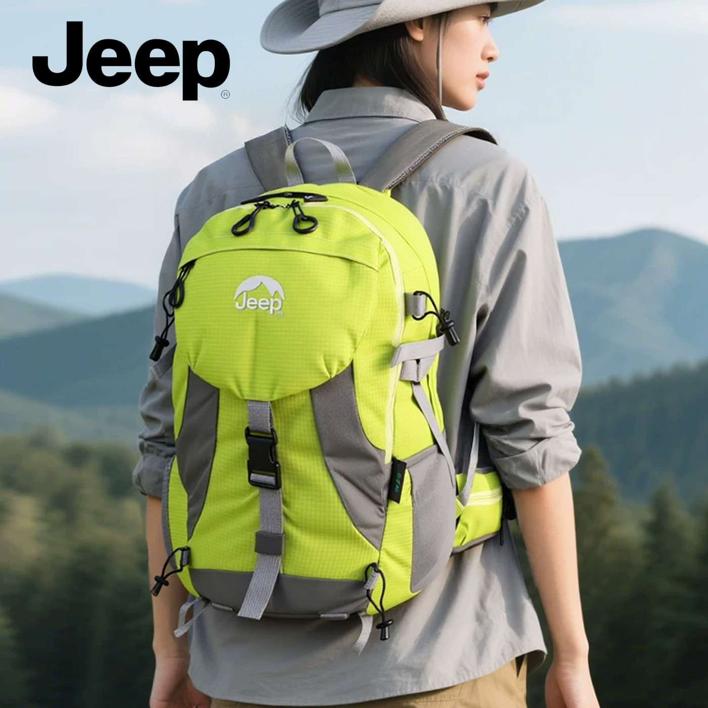 Jeep吉普大容量轻便登山双肩包图片