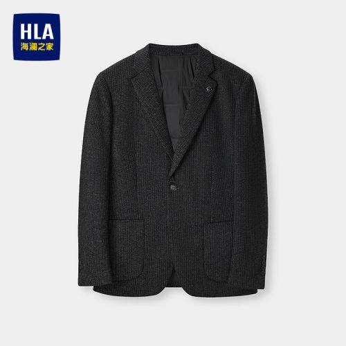海澜之家加厚保暖花纹休闲西服男