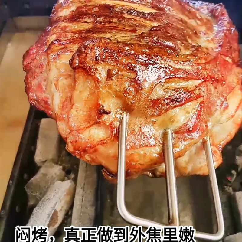 全自动烤羊腿专用炉子无烟带盖烤羊排架子电动旋转烤鸡炉木炭商用
