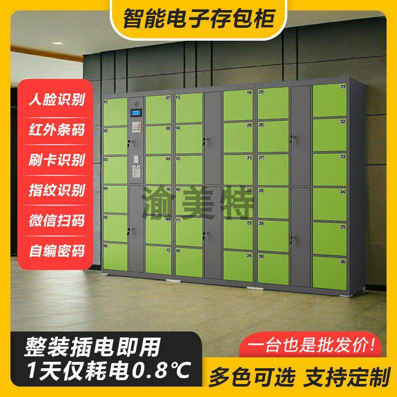 2025新款智能储物柜电子存包柜超市寄存柜人脸识别快递柜存取