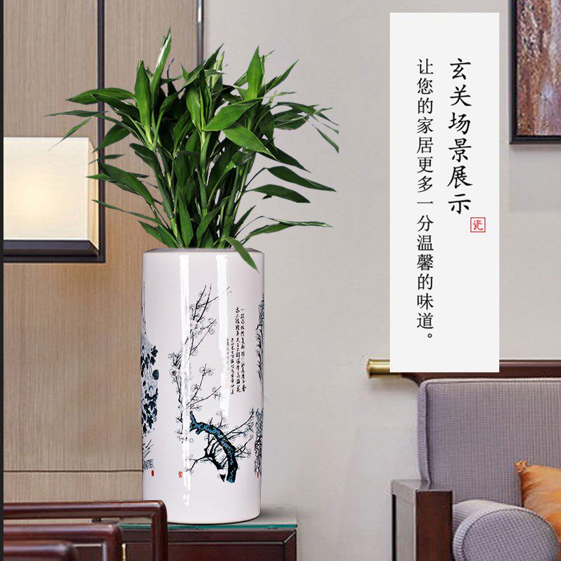景德镇陶瓷富贵竹花瓶摆件竹子水培大号客厅家居插花电视柜装饰品