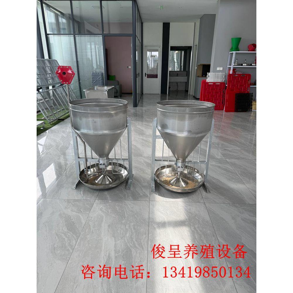 猪用自动喂料器大猪食料槽加厚不锈钢下料器猪舍大猪用自由采食槽