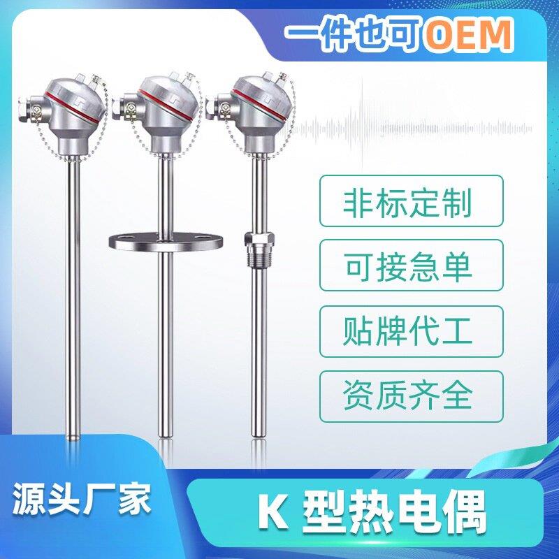 K型热电偶B型S型R型高温防爆温度传感器变送器PT100热电阻4-20mA
