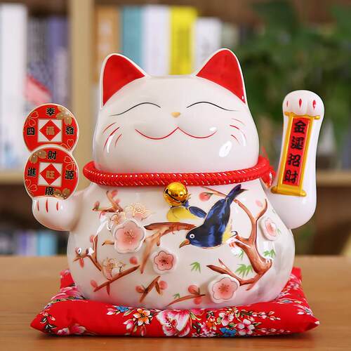 摇手招财猫摆件开业大号店铺前台收银台家居客厅自动招手发财猫