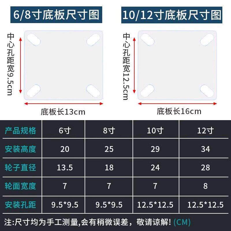 工业万向轮超重型10寸重型推车脚轮承重橡胶轱辘板车轮子载重