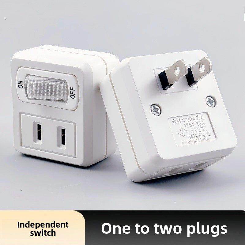 带开关转换器插座家用扩展插头电源一对二转换插头迷你多功能插头