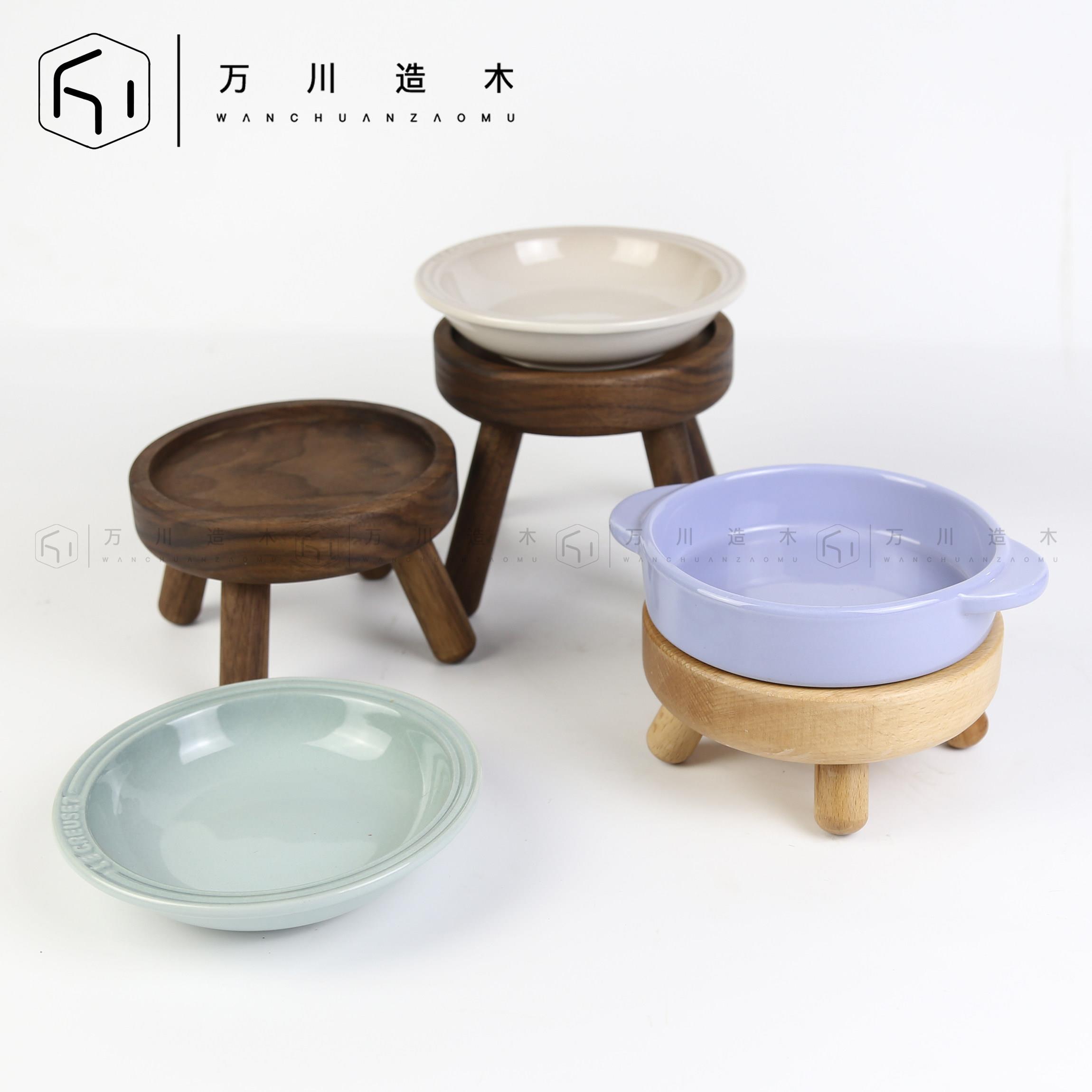 bd碗托盘架 酷彩餐前盘增高架 猫狗餐桌高脚猫碗架保护颈椎猫碗架