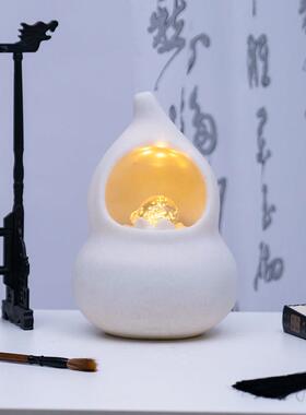 聚财金葫风水球水晶球新中式简约小型流水摆件循环水送礼桌面前台