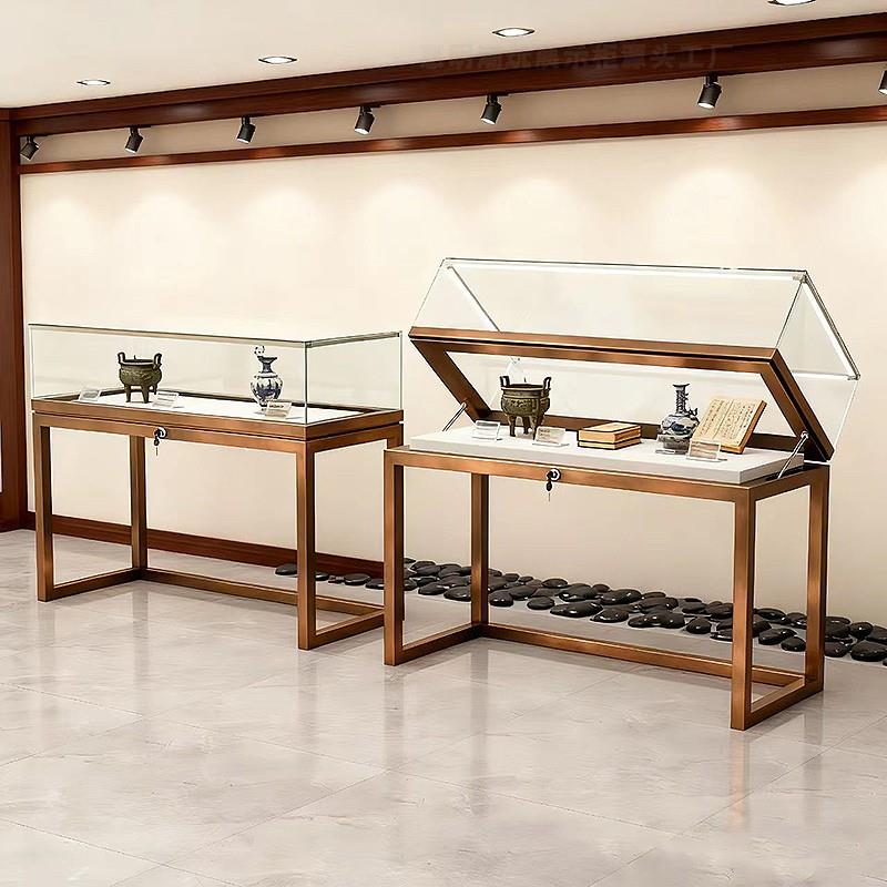 铁艺烤漆玻璃文物字画玻璃展示柜陈列柜博物馆展示柜液压柜文献柜