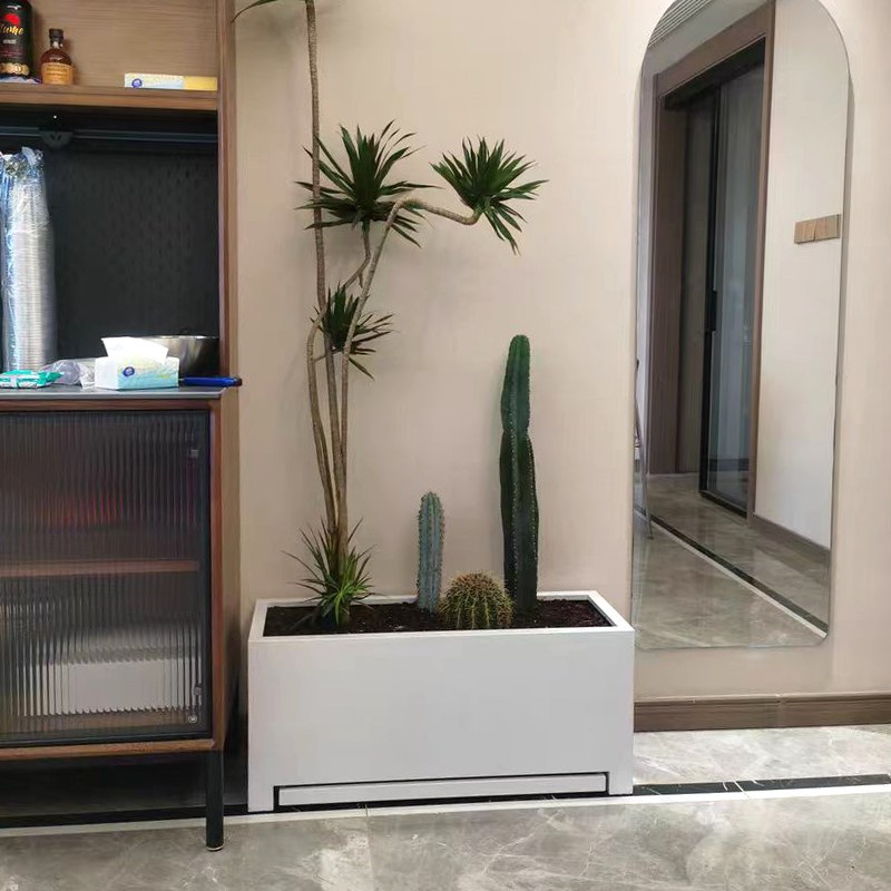 带托盘水泥板花盆长方形阳台庭院种植箱花槽内置接水托盘可定制